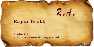 Rajna Anett névjegykártya