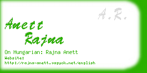 anett rajna business card